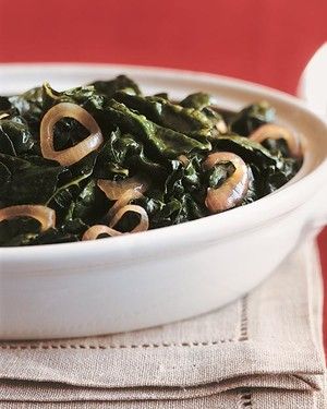 Tuscan Kale with Caramelized Onions and Red-Wine Vinegar Red Wine Vinegar Recipes, Wilted Greens, Tuscan Kale, Barbecue Sides, Barbecue Side Dishes, Bbq Side Dishes, Martha Stewart Recipes, Bbq Sides, Kale Recipes