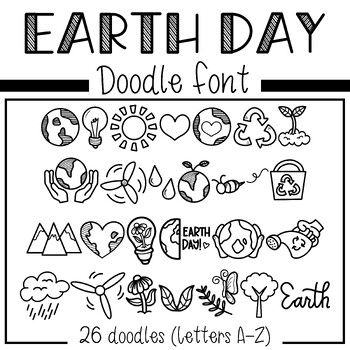 This is my Earth Day doodle font! This includes 26 doodle images for the Earth Day spirit! All images are available to view in the thumbnails and preview :)-If you purchase this item, feedback would be appreciated.-If you have any questions, feel free to email me at TheMagicalGallery@outlook.com and I will be more than happy to help. :)My Other fontsClick HereIf you are interested, Check out my different borders to make your products POPClick Here______________________________________________________________________________________________Terms of Use:These fonts may be used for any personal/commercial products and posts.Commercial Credit: Credit given to The Magical Gallery for freebies and commercial products is NOT Required but highly appreciated! :)   The Magical Gallery Earth Day Doodles, Doodling My Day, Doodle Name Art Ideas, April Doodles, Month Doodles, Earth Doodle, Art Envelopes, Sketchbook Diary, Doodle Font