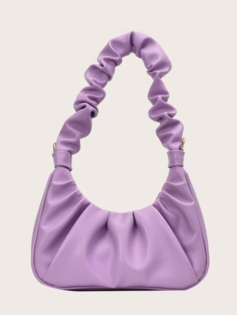 To find out about the Ruched Tote Bag at SHEIN, part of our latest Shoulder Bags ready to shop online today! Iphone Customization, Colour Aesthetic, Roblox Clothing, Tas Bahu, Purple Accessories, Purple Purse, Aesthetic Bags, Ootd Ideas, Girly Bags