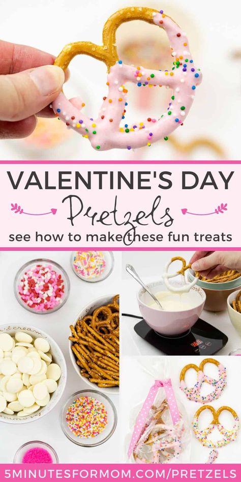 Valentine Pretzels, Valentines Dessert, Valentines Party Food, Mouthwatering Desserts, Valentines Recipes Desserts, Dipped Pretzels, Valentine's Day Treats, Valentines Snacks, Valentines Baking