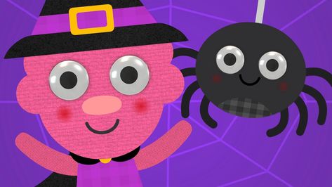 🎃 Noodle & Pals are counting spiders, skeletons, black cats, wicked witches, and ghosts. Count along for a fun Halloween song at preschool. Happy Halloween! Boo! 👻 Kids Halloween Songs, October Music, Super Simple Songs, Creepy Spider, Halloween Songs, Monster School, Loose Tooth, Preschool Music, Simple App