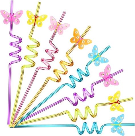 Amazon.com: 25 Reusable Butterfly Straws for Butterfly Birthday Party Supplies Favors with 2 Cleaning Brushes : Health & Household Butterfly Party Ideas, Butterflies Party, Butterfly Birthday Party Decorations, Butterfly Themed Birthday Party, Butterfly Party Favors, Fairy Garden Birthday Party, Girls Party Decorations, Park Birthday, Butterfly Birthday Party