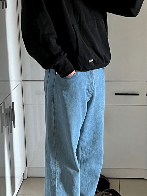 Baggy Jeans Boys Outfit, Baggy Jeans Outfit Guys, Baggy Style Boys, Baggy Jeans Boys, Black Baggy Outfit, Filipino Outfits, Baggy Clothes Outfit Men, Crewneck Outfit Men, Jordan 4 Oreo