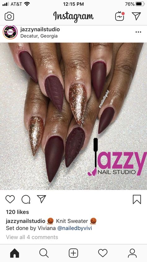 Cranberry Nail Designs, Dark Autumn Nails, Matte Christmas Nails, Pointy Acrylic Nails, Cranberry Nails, Copper Nails, Finger Paint, November Nails, Pedicure Designs