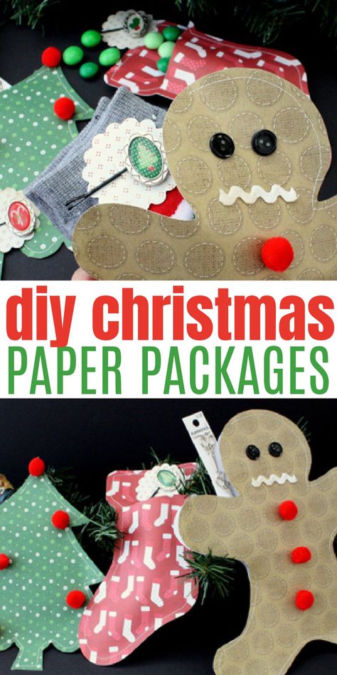 Make these darling Christmas paper packages. Easy cute Christmas wrapping. Creative gift giving idea. Fun for using up holiday craft booking paper. https://www.raegunramblings.com/christmas-paper-pouches-tutorial/ Christmas Crafts With Scrapbook Paper, Christmas Scrapbook Paper Crafts, Crafts With Scrapbook Paper, Cute Christmas Wrapping, Diy Christmas Paper, Christmas Scrapbook Paper, Packaging Idea, Christmas Campaign, Paper Pouch