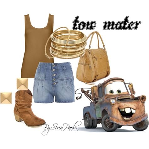 Tow Mater Inspired Outfits, Tow Mater Costume, Cars Costume, Cars Halloween Costume, Car Costume, Disney Duos, Mater Cars, Tow Mater, Disney Themed Outfits