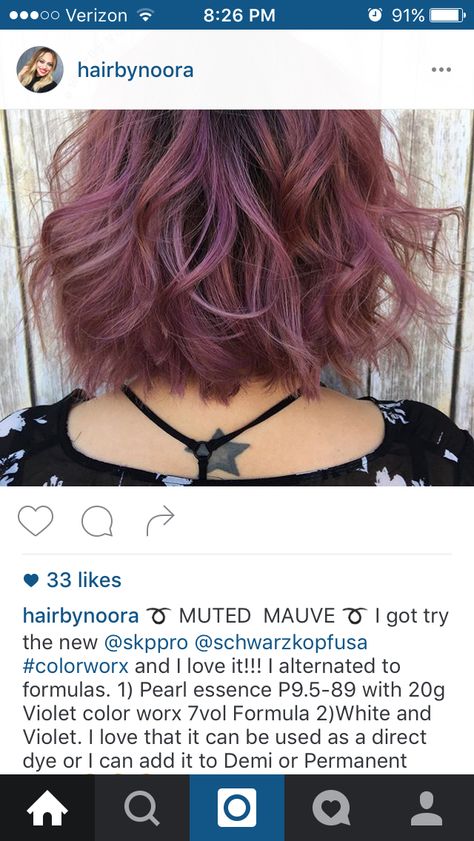 Mauve hair... Lunar Tides Smokey Mauve, Dark Mauve Hair, Chocolate Mauve Hair, Mauve Hair, Aesthetic Surgeon, Lunar Tide, Dyed Hair Inspiration, Natural Beauty Tips, Hair Color Dark