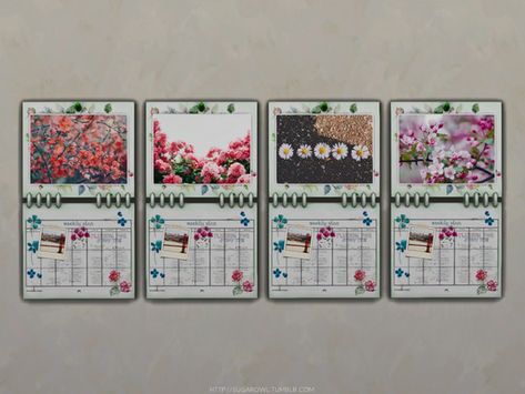 Sims 4 Calendar Cc, Sims 4 Cc Clock, Spring Calendar, Decor Paintings, Free Sims, Sims 4 Toddler, Sims 4 Cc Packs, Sims 4 Cc Furniture, Sims 4 Collections