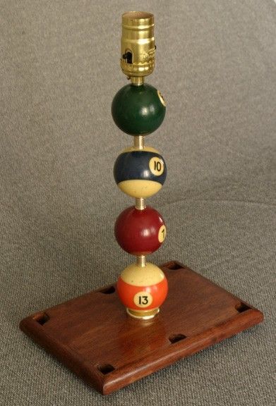 Vintage Billiards Pool Ball Lamp Game Room Table, Vintage Billiards, Billiards Bar, Lamp Ball, Funky Lamps, Cue Sports, Pool Table Room, Pool Hall, Billiard Ball