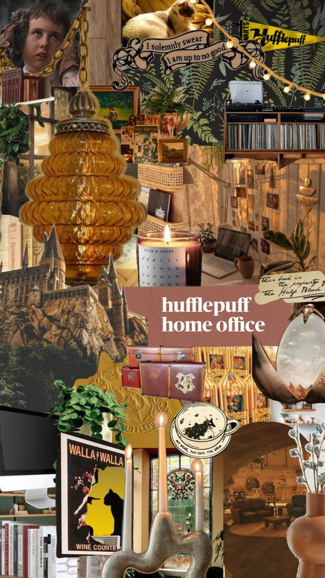 Hufflepuff Office #hufflepuff #hufflepuffoffice Hufflepuff Decor, Hufflepuff Aesthetic Bedroom Ideas, Hufflepuff Living Room, Huffle Puff Common Room, Harry Potter Common Room Hufflepuff, Hogwarts Aesthetic Hufflepuff Common Room, Hufflepuff Christmas, Hufflepuff Bedroom Ideas, Hufflepuff Room Decor