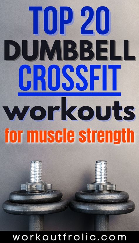 Top 20 Dumbbell Crossfit Workouts to boost your strength and endurance. Dumbbell Exercise, Dumbbell Workout Plan, 25 Minute Workout, Emom Workout, Crossfit Workouts Wod, Crossfit Workouts At Home, Full Body Dumbbell Workout, Functional Workouts, Crossfit At Home