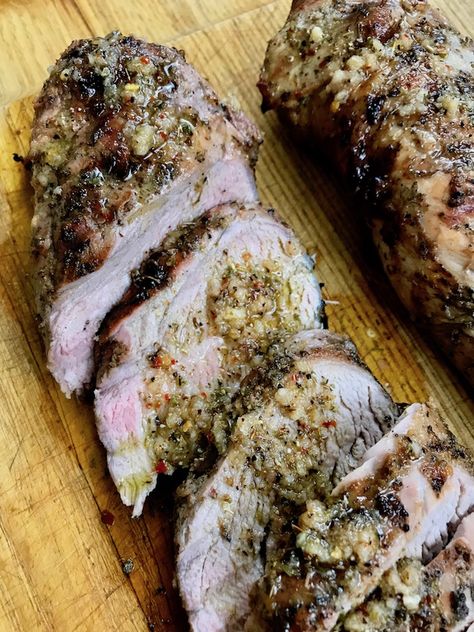 Greek Marinated Pork Tenderloin, Mediterranean Stuffed Pork Tenderloin, Mediterranean Pork Loin Recipes, Mediterranean Pork Tenderloin, Greek Pork Tenderloin, Greek Pork, Tenderloin Marinade, Pork Tenderloin Marinade, Mediterranean Flavors