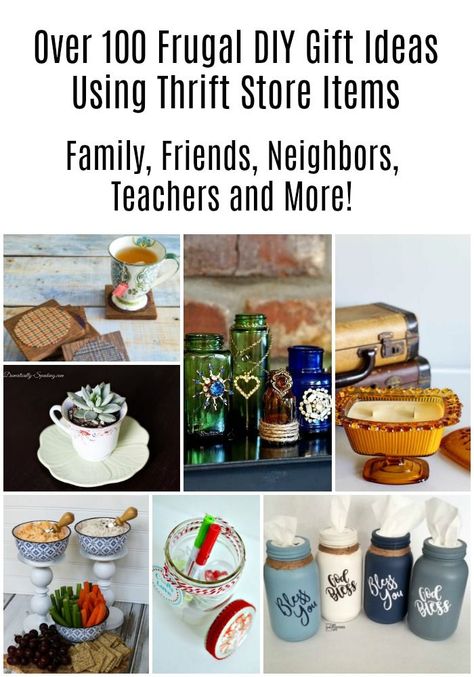 We have a huge collection of over 150 frugal DIY gift ideas for teachers neighbors, friends and more! Make it special by making it homemade! #MyRepurposedLife #repurposed #gifts #giftideas #frugal #handmade via @repurposedlife Thrifted Gift Ideas, Diy Gift Ideas For Teachers, Recycled Diy, Gift Ideas For Teachers, Recycling Projects, Repurposing Ideas, Ideas For Teachers, Thrift Store Decor, Upcycled Gifts