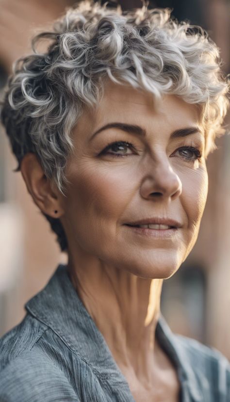 28 Short Hairstyles For Older Women Over 50 » Hairstylester Short Grey Curly Hair, Feminine Haircuts, Chemo Curls, Short Hairstyles For Older Women, 100 Hairstyles, Short Curly Cuts, Short Curly Hairstyles For Women, Grey Hair Over 50, Short Curly Pixie