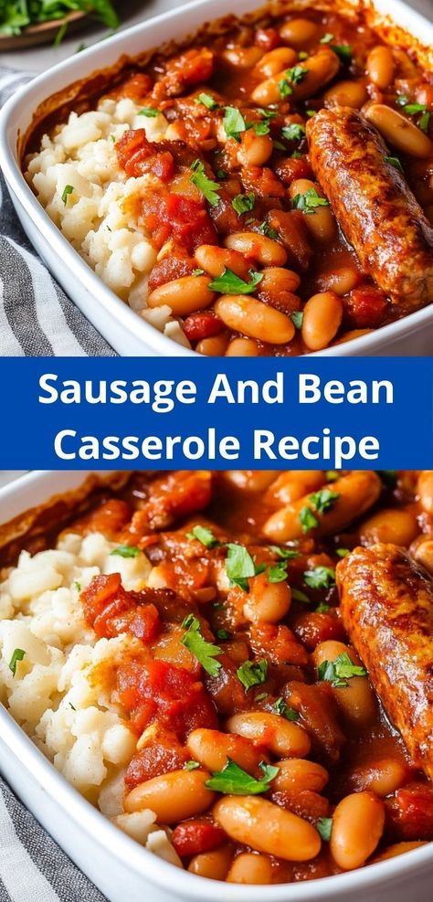 Need easy dinner ideas? This Sausage and Bean Casserole recipe is one of the best casserole recipes for dinner. Great for dinner for two or the whole family, it’s a flavorful sausage recipe for dinner that’s simple to make. Sausage And Bean Casserole, Casserole Recipes For Dinner, Best Casserole Recipes, Rice Black Beans, Tomatoes And Cheese, Best Casserole, Dinner Ideas Recipes, Casserole Easy, Recipe For Dinner