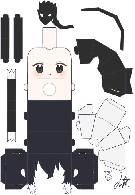 Dazai Papercraft Template, Bsd Paper Figures, Bungo Stray Dogs Papercraft, Dazai Papercraft, Bsd Crafts, Bsd Papercraft, Origami Sheets, Paper Doll Printable Templates, Paper Toys Template