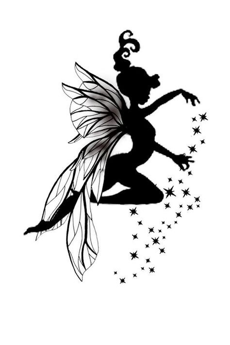 Fairy Stencil, Dragon Silhouette, Fairy Silhouette, Fairy Tattoo Designs, Fairy Drawings, Silhouette Tattoos, Fairy Crafts, Fairy Artwork, Fairy Tattoo