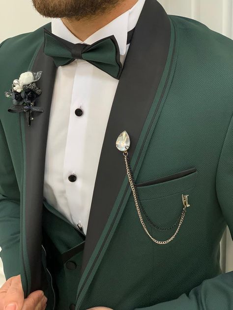 Tuxedo Suit For Men, Peak Lapel Tuxedo, Modern Tuxedo, Cheap Suits, Green Tuxedo, Pants Gift, Slim Fit Tuxedo, Groom Tuxedo, Royal Green