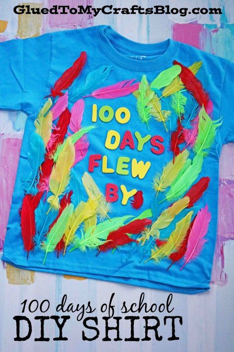 100 Days of School Flew By - DIY T-shirt - perfect for kids and teachers! School Shirt Ideas, Diy Kids Shirts, 100 Day Shirt Ideas, 100days Of School Shirt, 100 Días De Clases, 100th Day Of School Crafts, 100 Day Of School Project, School Costume, 100 Days Of School Shirt