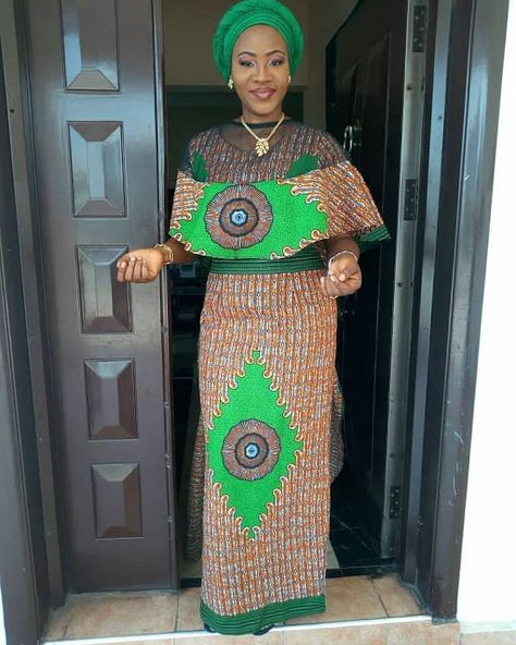 Beautiful Ankara Long Gowns with Cape You Will Love to Have - DeZango FacebookTwitterWhatsAppAddThis Gowns With Capes, Gown With Cape, Ankara Skirt And Blouse, Ankara Gowns, Long Gowns, African Dresses For Kids, Afrikaanse Mode, African Maxi Dresses, African Fashion Ankara