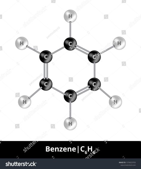 Vector ball-and-stick model of chemical substance. Icon of benzene molecule C6H6 consisting of carbon and hydrogen. Structur #Ad , #affiliate, #Icon#substance#benzene#molecule Benzene Structure, Structural Formula, Chemical Structure, Chemical Substances, Chemical Formula, Science Art, Nail Arts, Art Logo, A White Background