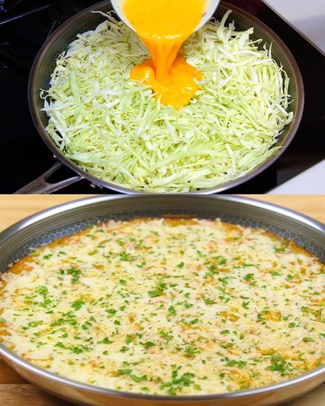 Discover a quick and easy dinner recipe that will change the way you think about cabbage! This cabbage with eggs dish is incredibly flavorful and satisfying, rivaling even the tastiest ... Read more Diet Cabbage Recipes, Cabbage Bell Pepper Recipes, Cabbage Hash Browns, Cabbage Roll Dinner Skillet, Cabbage Head Recipes, Egg Cabbage Stir Fry, Cabbage Meals Dinners Healthy, Chorizo And Cabbage Recipes, Cabbage Sheet Pan Dinner