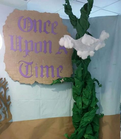 Fairytale Classroom, Fairy Tales Kindergarten, Shrek Birthday, Bean Stalk, Paper Castle, Stem Camp, Library Signage, Fairytale Birthday, Library Bulletin Board