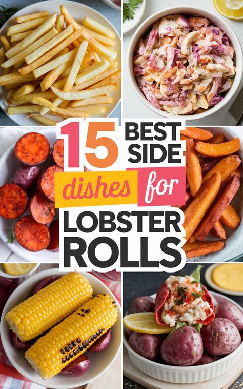 🦞🥪 Discover the perfect pairings for your lobster rolls! #lobsterrolls #yum #foodie Lobster Roll Sides, Lobster Dishes, Lobster Dinner, Shrimp Rolls, Lobster Recipes, Winter Dinner, Lobster Roll, Best Side Dishes, Savory Recipes