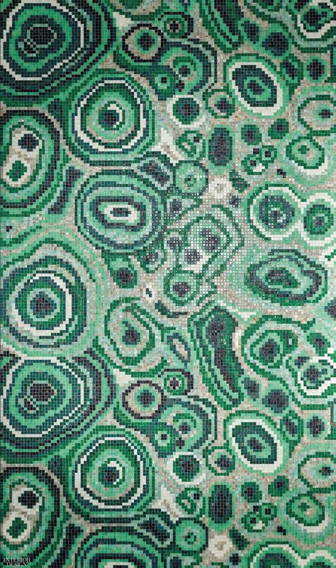 Greg Natale’s New Malachite glass mosaic by Bisazza Bisazza Mosaic, Malachite Decor, Greg Natale, Vinyl Wall Covering, Malachite Green, Luxury Tile, Kids Flooring, Mosaic Murals, Green Inspiration