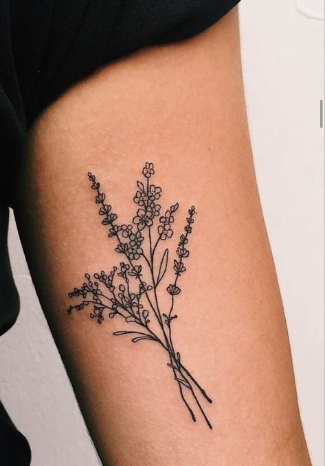 Wax Flower Tattoo, Lavender Bouquet Tattoo, Tiny Flower Tattoos, Bouquet Tattoo, Wax Flower, Lavender Bouquet, Wax Flowers, Art Tattoos, Flower Tattoos