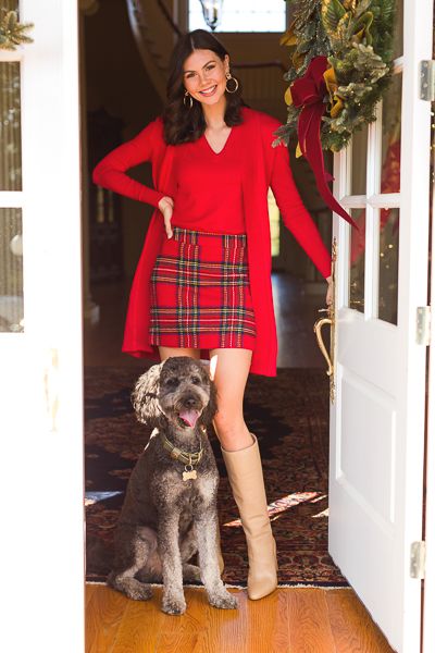 Red And Blue Plaid Skirt Outfit, Plaid Christmas Skirt Outfit, Hallmark Christmas Outfits, Red Tartan Skirt Outfit, Blue Plaid Skirt Outfit, Plaid Pencil Skirt Outfit, Christmas Skirt Outfit, Red Plaid Skirt Outfit, School Skirt Outfits