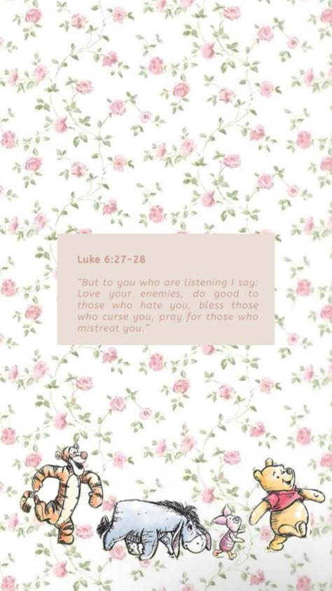 cute floral christian wallpaper + whinnie the pooh Gianna Name Wallpaper, Glory To God Wallpaper, Christian Wallpaper Flowers, Christian Coquette Wallpaper, Cute Catholic Wallpaper, Cute Jesus Wallpaper Iphone Wallpapers, Christian Girly Wallpapers, Christian Header, Jesus Wallpaper Aesthetic Iphone