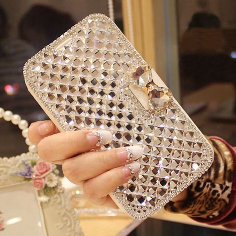 Galaxy Note 3, Iphone Style, Stylish Phone Case, Luxury Diamonds, Diamond Glitter, S6 Edge, Leather Phone Case, Iphone Case Design, Diamond Crystal