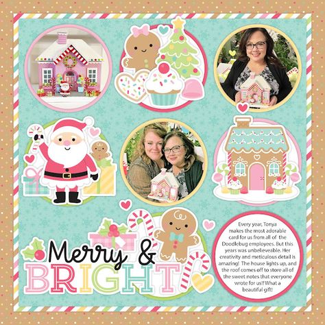 Doodlebug Christmas Scrapbook Layouts, Doodlebug Design Layouts, Hello Santa, Winter Scrapbooking, Christmas Scrapbook Pages, Doodle Bug, Christmas Scrapbook Layouts, Christmas Scrapbooking, Holiday Scrapbook