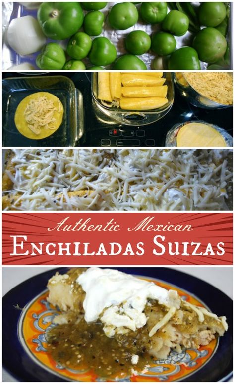 Authentic Mexican Enchiladas, Enchilada Suiza, Recipe For Enchiladas, Enchiladas Suizas Recipe, Chicken Salsa Verde, Enchiladas Verdes Recipe, Mexican Enchiladas, Chicken Salsa, Enchiladas Suizas