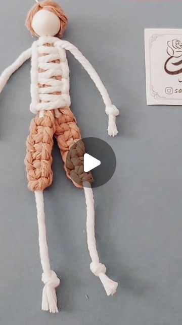 Macrame People Tutorial, Macrame Dolls Tutorials, Macrame Dolls How To Make, Macrame Dolls, Macrame Doll, Male Doll, Macrame Decor, Doll Tutorial, Macrame Tutorial