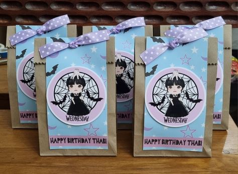 Wednesday Addams Party packs Wednesday Party Favors, Wednesday Addams Loot Bags, Wednesday Candy Bags, Ideas Cumpleaños Merlina Adams, Wednesday And Enid Birthday Party Decorations, Wednesday Theme Pinata, Wednesday Addams Party, Birthday Souvenir, Happy 7th Birthday