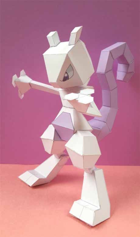 Paperized Crafts: Pokemon: Mewtwo Papercraft Paper Crafts Pokemon, Pokemon Diy Crafts Paper, Paper Mache Pokemon, Pokemon Papercraft Templates, Mewtwo Build, 3d Pokemon Paper Craft, Pokemon Papercraft, Pokemon Tips, Paperized Crafts