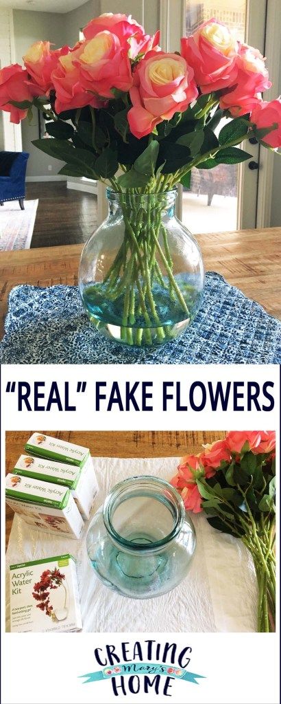 "Real" Fake Flowers - creatingmaryshome.com Diy Flower Ideas, Fake Flower Diy, Fake Flower Arrangements Diy, Fake Flowers Decor, Cheap Floor, Water Bottle Flowers, Real Fake, Fake Flower Arrangements, Fake Plants Decor