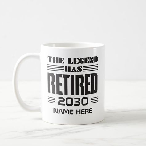 Personalized Retirement The Legend Has Retired Coffee Mug  Zazzle Gift Ideas For Nurses, The Legend Has Retired, Gifts For Nurses, Retirement Party Decorations, Leaving Gifts, Employee Appreciation, Retirement Party, Inexpensive Gift, Retirement Parties