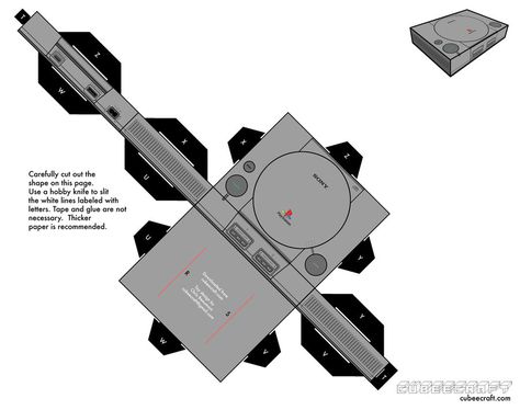 playstation 1 by cubbes A Team Van, Modern Dolls House, Barbie Printables, Paper Toys Template, Diy Doll Miniatures, Dollhouse Printables, Miniature Printables, Paper Games, Papercraft Templates