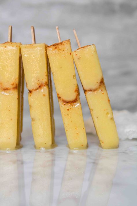 Healthy Pineapple Popsicles with Tajin - Lifestyle of a Foodie Pineapple Popsicles, Lifestyle Of A Foodie, Fruit Popsicles, Ww Points, Homemade Popsicles, Easy Summer Meals, Weight Watchers Desserts, Frozen Pineapple, Summer Snacks