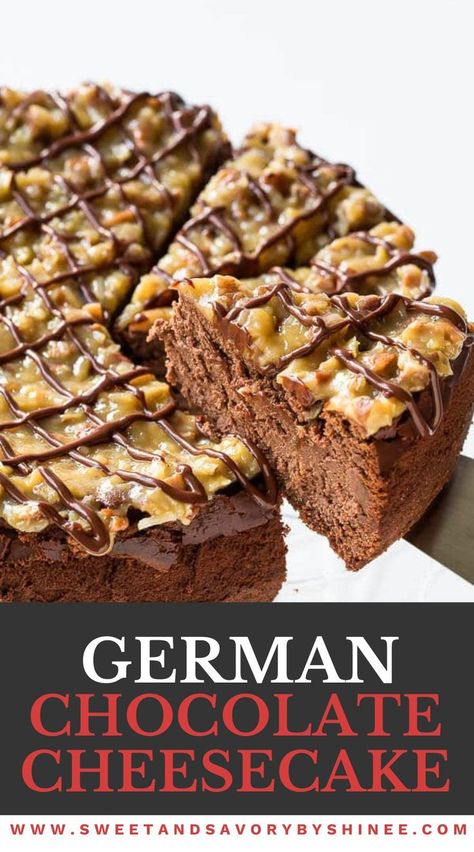 German chocolate cheesecake German Chocolate Cheesecake, Cream Desserts Recipes, Homemade Pancake Recipe, Mini Cheesecake Recipes, Chocolate Cheesecake Recipes, Chocolate Cheese, Easy Cheesecake Recipes, Cute Baking, Cheesecake Desserts