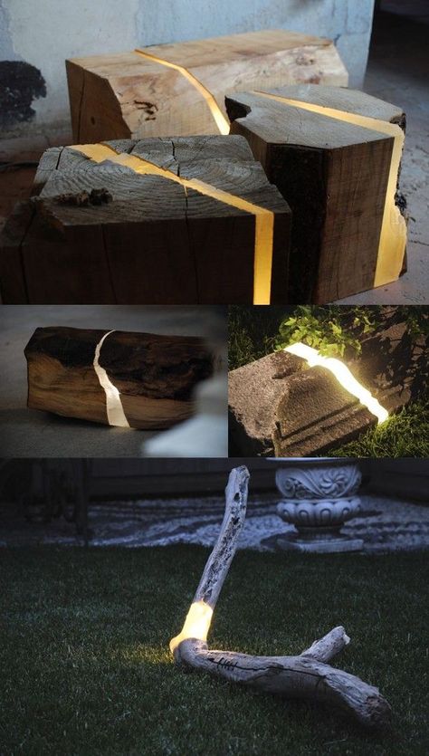 Diy Lampe, Resin Furniture, Into The Woods, Wood Lamps, Wood Resin, Resin Table, Wood Light, Tree Designs, Wood Design