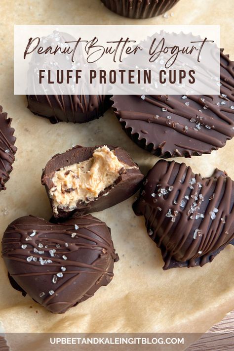 Peanut Butter Yogurt Fluff Protein Cups Yogurt Fluff, Protein Cups, Healthy Protein Desserts, Vegan Chocolate Cookies, Peanut Butter Yogurt, Yogurt Snacks, Butter Sugar Cookies, Protein Yogurt, High Protein Desserts