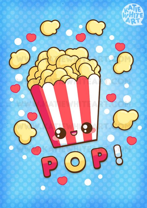 Popcorn - Pop! by pai-thagoras on @DeviantArt Breakfast Drawing, Corn Drawing, Popcorn Theme, Corn Painting, Rainbow Popcorn, Woodland Animal Wall Art, Cute Food Drawings, Preschool Art Activities, Cute Kawaii Drawings