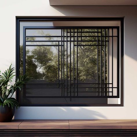 4+ Best Window Grill Designs for Modern Homes • 333+ Images • [ArtFacade] Grill Windows Design, Iron Windows Design, Iron Window Grill Modern Home, Window Grills Modern, Grill Designs Window, Window Grill Design Modern Ideas, Grill Design For Windows, Window Grill Design Modern Houses, Modern Grill Design