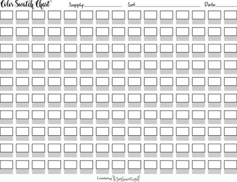 150 Color Swatch Chart - No Number Boxes by MysticSparkleWings on DeviantArt | Copic marker color chart, Color swatch, Copic color chart Color Test Page, Swatch Template, Copic Marker Color Chart, Twin Markers, Blank Color, Crayola Supertips, Name Boxes, Color Test, Chart Template