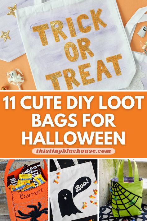 Viral DIY trick or treat bags you can make for the kids this Halloween. These cute and easy Halloween candy bag tutorials are perfect for kids of all ages who are looking for an epic night of trick or treating. Halloween Bags For Kids Trick Or Treat, Halloween Loot Bags, Diy Trick Or Treat Bags, Halloween Bags Diy, Diy Halloween Candy, Halloween Activities Preschool, Spooky Diy, Bag Tutorials, Free Activities For Kids