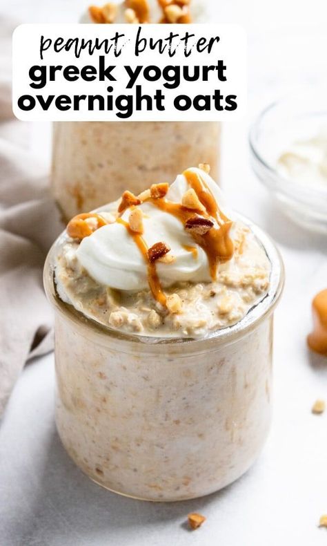 Greek Yogurt Overnight Oats, Overnight Oats With Greek Yogurt, Oats With Greek Yogurt, Yogurt Overnight Oats, Pudding Recept, Oats With Yogurt, Greek Yogurt And Peanut Butter, Overnight Oats With Yogurt, Night Oats